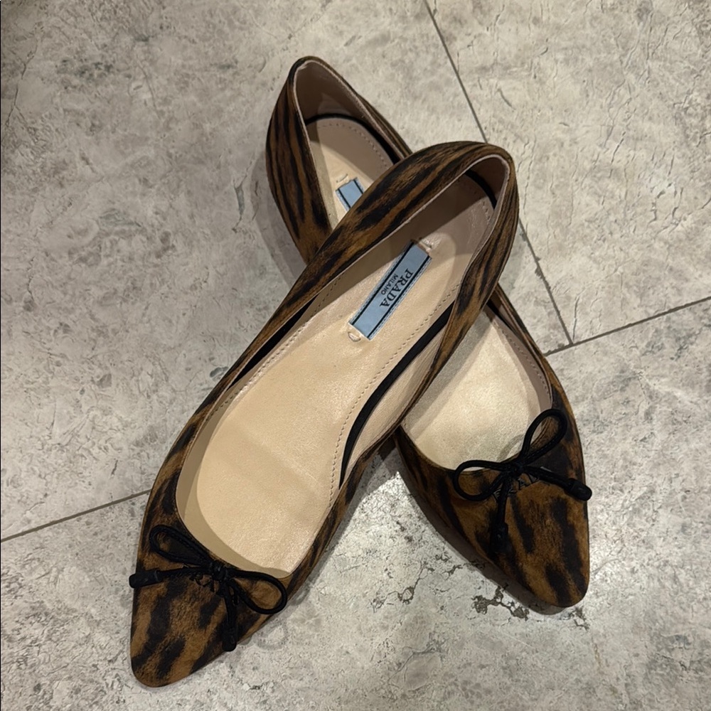 Prada Leopard Print Ballet Flats size 37.5